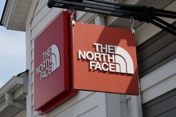A North Face store sign